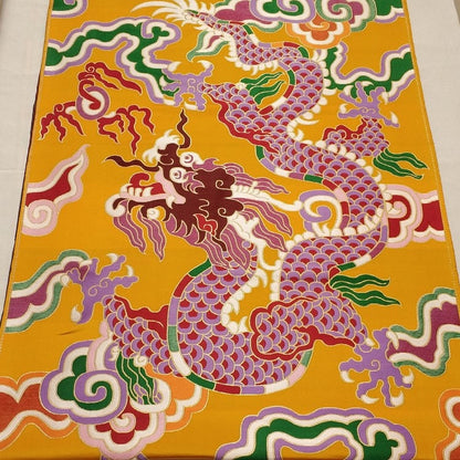 Tissu brocart de soie brodé à double dragon - Modèle de cheongsam de mariage