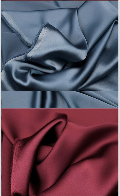 Tissu satiné bleu sarcelle soyeux : 147 cm de large, tissu drapé de créateur