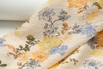Vintage Floral Hemp Tencel Linen Fabric: Silky Sustainable Material