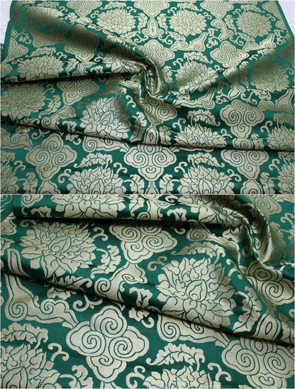 Lotus Brocade Fabric: Chinese Qipao Cheongsam Sewing, Upholstery (29" Wide)