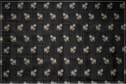 Tissu d'ameublement noir à motif rose en relief, texture craquelée, 150 cm de large, tissu à réaliser soi-même