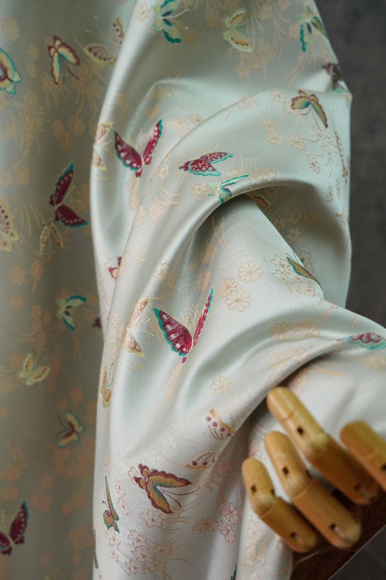Butterfly Jacquard Brocade Fabric: Japanese Style Damask (By The Meter)