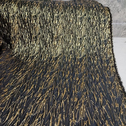 Metallic 3D Texture Jacquard Fabric: 56" Wide Polyester Blend