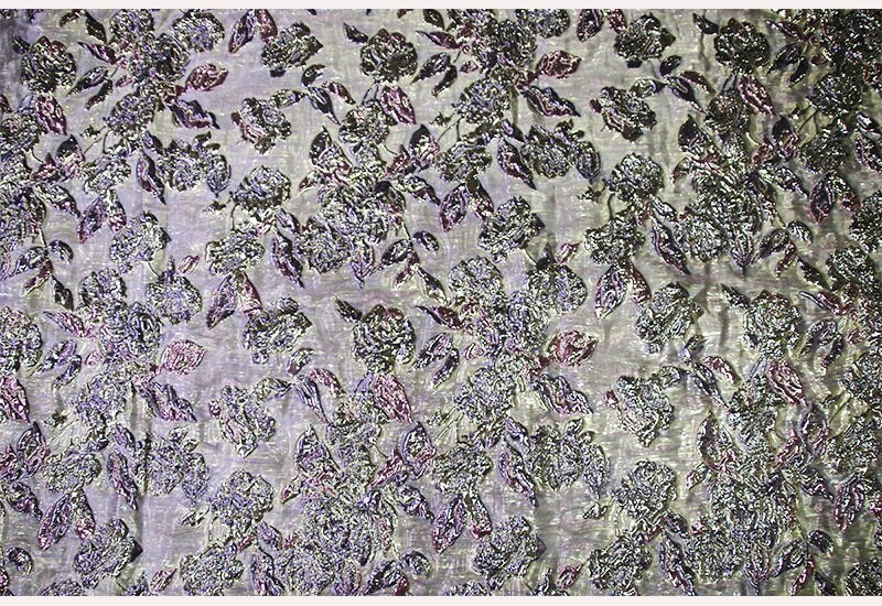 Metallic Embossed Floral Jacquard Fabric - 56"W Shimmering Gold Thread