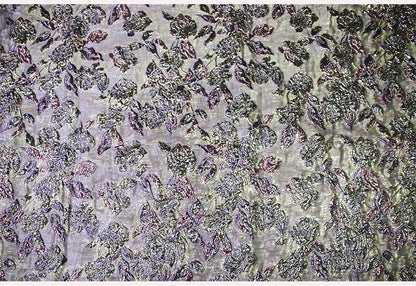 Metallic Embossed Floral Jacquard Fabric - 56"W Shimmering Gold Thread