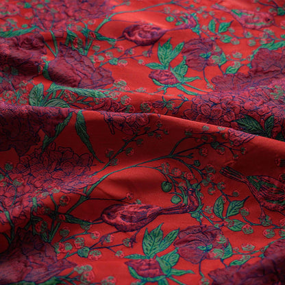 Jacquard Embossed Fabric: 3D Floral Bird Upholstery, Dress, Curtain - 53"W