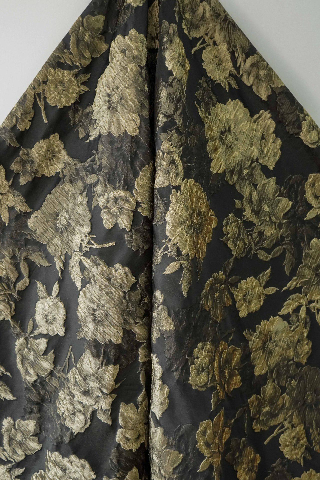 Gold Embossed Palace Jacquard Fabric: Damask Upholstery, Costume, Curtain - 60"W