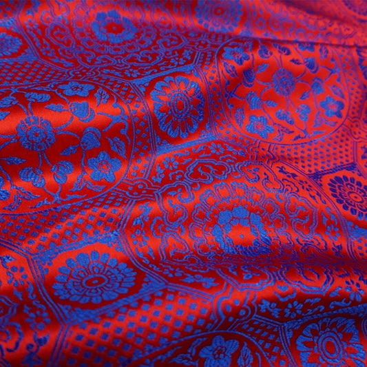 Plum Blossom Brocade Fabric: Chinese Silk Damask, Upholstery & Costume Sewing