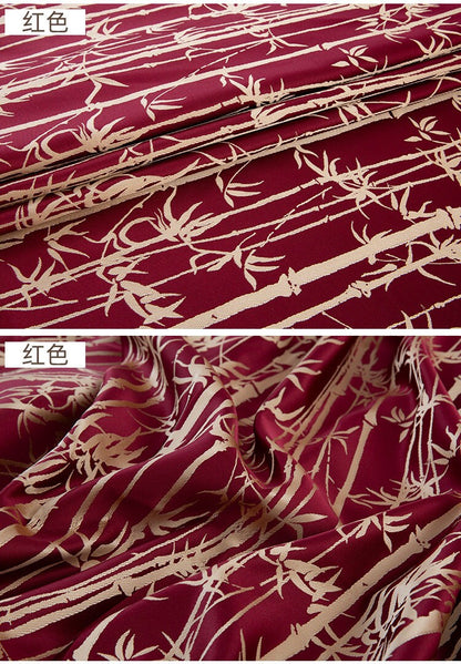 Tissu jacquard bambou oriental : polyester damassé 57 po de large, vendu au mètre
