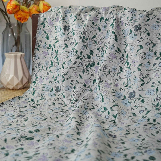 Floral Jacquard Fabric: 3D Texture Polyester, 56" Wide