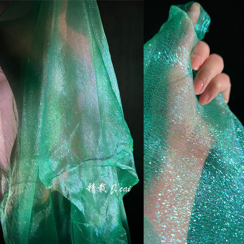 Iridescent Organza Fabric: Two-Tone Symphony Polyester, 41" Wide