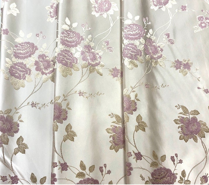 Metallic Damask Satin Fabric: 3D Texture Floral Jacquard (56"W)