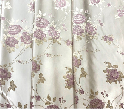Metallic Damask Satin Fabric: 3D Texture Floral Jacquard (56"W)