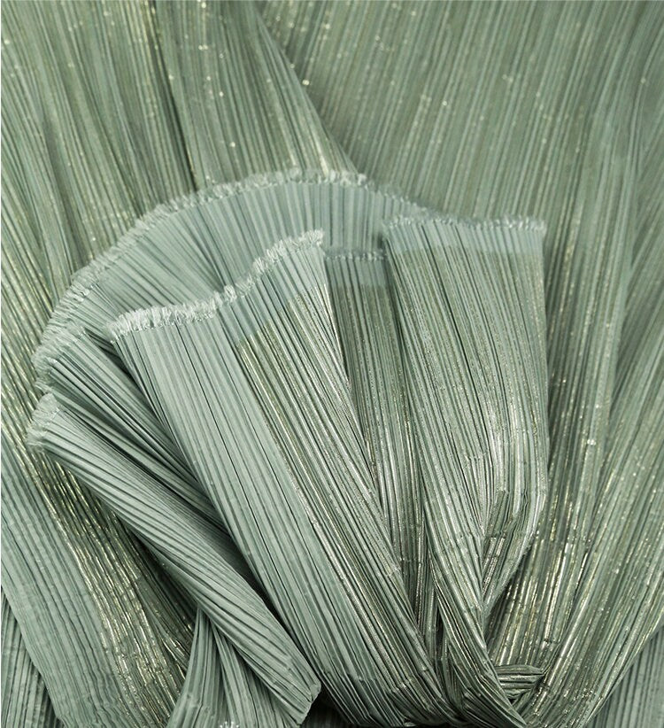 Pleated Crepe Fabric: 59"W Shiny Polyester for DIY Decor & Costume