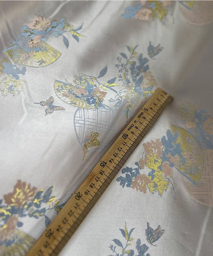 Nishijin Japanese Brocade Fabric: Butterfly Fans, 57" Wide, Rayon Upholstery Fabric