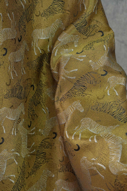 Tiger & Zebra Brocade Fabric ��� Vintage Chinese Jacqua" Wide