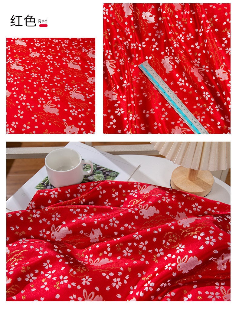 Rabbit Jacquard Silk Brocade Fabric: Pink Damask, 59" Wide