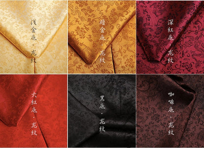 Dragon Jacquard Satin Fabric: 47" Wide Chinese Cosplay Costume Material