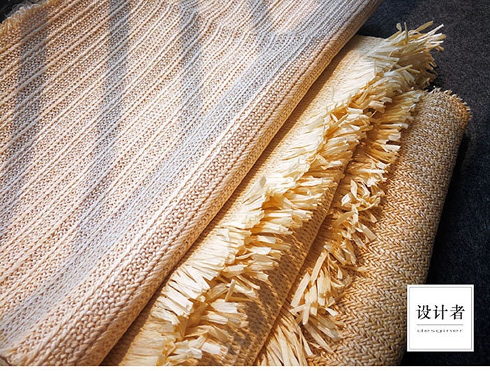 Eco-Friendly Woven Straw Fabric: Pastoral Home Decor, Upholstery (53"W)