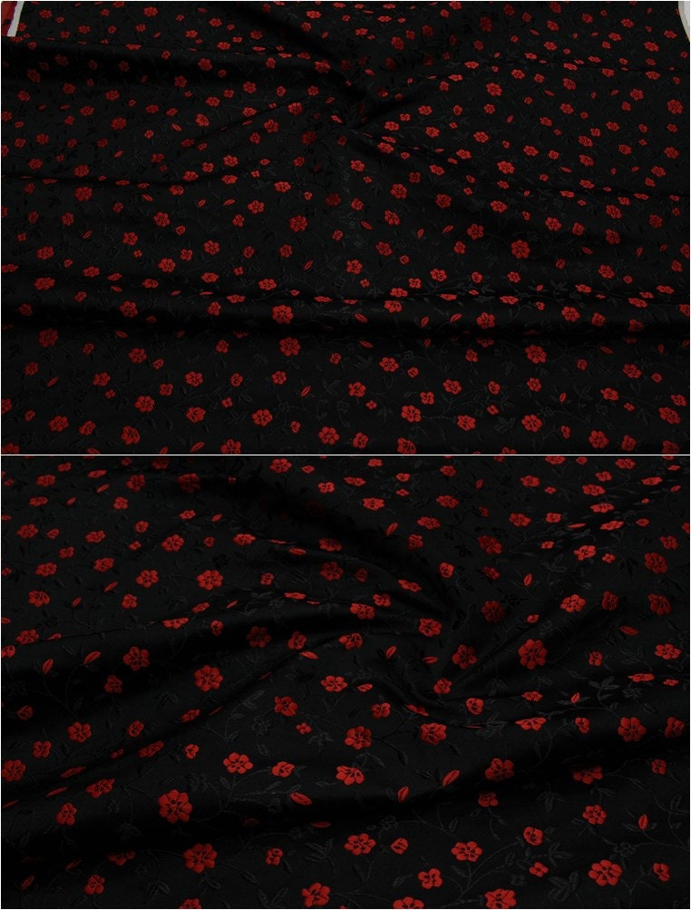 Floral Brocade Fabric: Chinese Style Silk Rayon Blend, 29.5" Wide