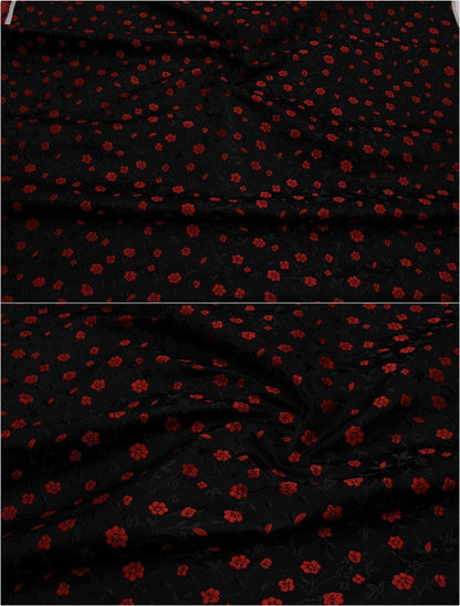 Floral Brocade Fabric: Chinese Style Silk Rayon Blend, 29.5" Wide