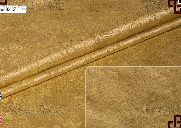 Chrysanthemum Silk Brocade Fabric: Colorful Cheongsam Qipao Sewing Material