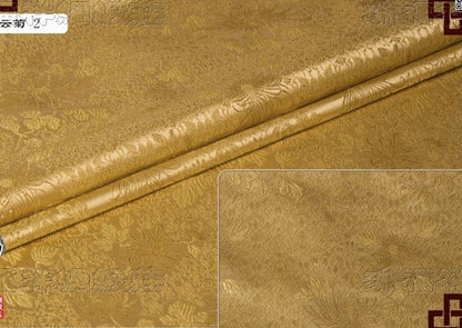 Chrysanthemum Silk Brocade Fabric: Colorful Cheongsam Qipao Sewing Material