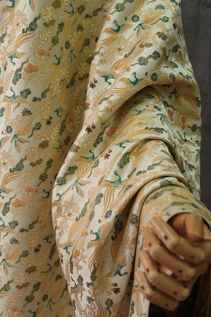 Tissu brocart Phoenix : mélange de rayonne de 150 cm de large, tissu pour robe d’empereur