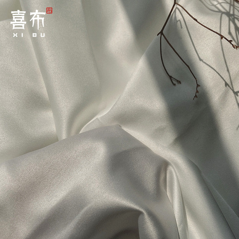 Black and White Satin Silk Fabric: 59" Wide Dress Fabric, Sold by Meter