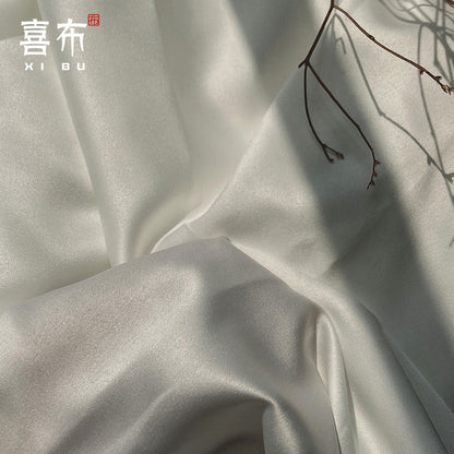 Black and White Satin Silk Fabric: 59" Wide Dress Fabric, Sold by Meter