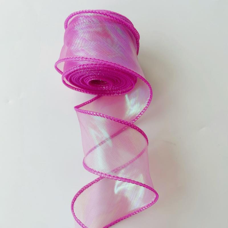 Gradient Organza Ribbon: 4cm Sheer Fishtail Fabric, 10 Yards
