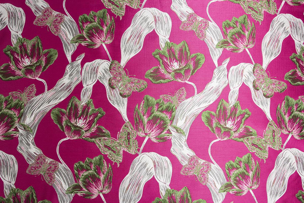 Floral Jacquard Woven Fabric: Embossed Flower Pattern, 59" Wide