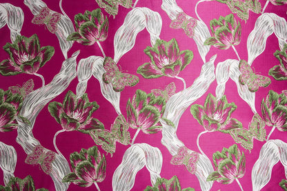 Floral Jacquard Woven Fabric: Embossed Flower Pattern, 59" Wide