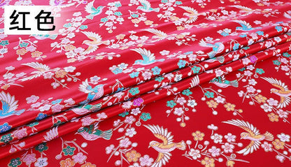 Bird Pattern Rayon Brocade Fabric: 57"W Cheongsam Costume Material