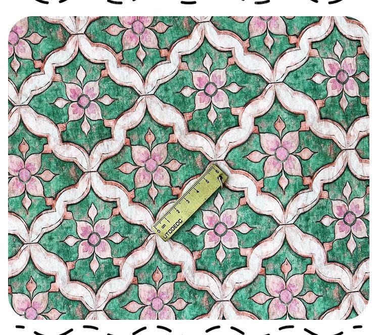 Tissu Tencel Ramie : imprimé floral Dunhuang, 150 cm de large, vendu au mètre