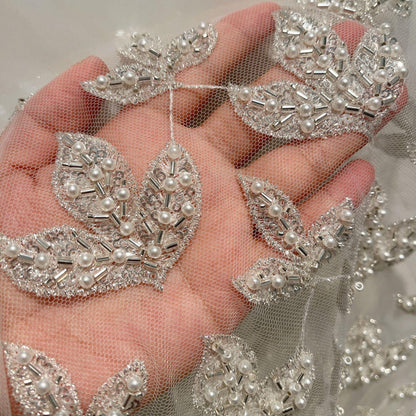 Sequin Leaf & Flower Bridal Lace Applique: Wedding Dress DIY