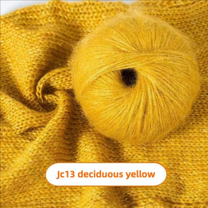 Rainbow Mohair Silk Yarn: Hand-Dyed Lace Knitting Wool