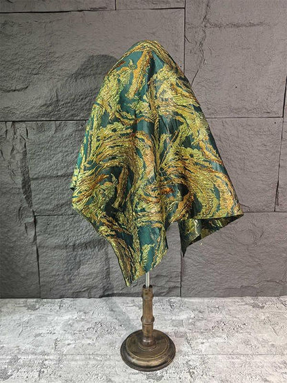 Gold Thread Jacquard Fabric: Green Mountain Upholstery, Costume, Decor (59" W)