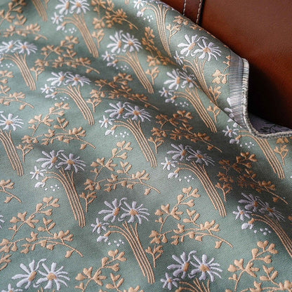 Floral Jacquard Fabric: Vintage Oil Painting Style, 55" Wide