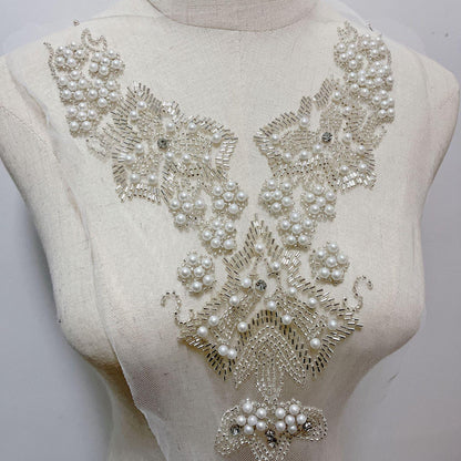 Embroidered Lace Trim: Beaded Sequins, Bridal Wedding Dress Accessory