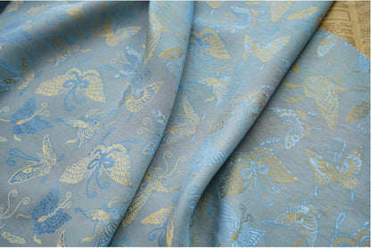Butterfly Jacquard Rayon Fabric: Tea Silk Satin (By The Meter)
