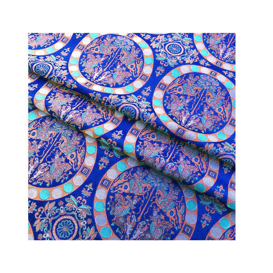 Chinese Brocade Fabric: Mongolian Gown Jacquard Silk, 59" Wide