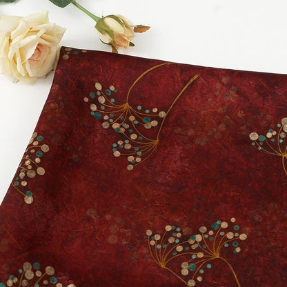 Gold Branch Printed Silk Fabric ��� Chinese Xiangyun Gauze, Dressmaking Ma
