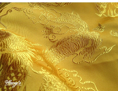 Gold Brocade Fabric: Chinese Jacquard Satin, Home Decor Sewing Fabrics