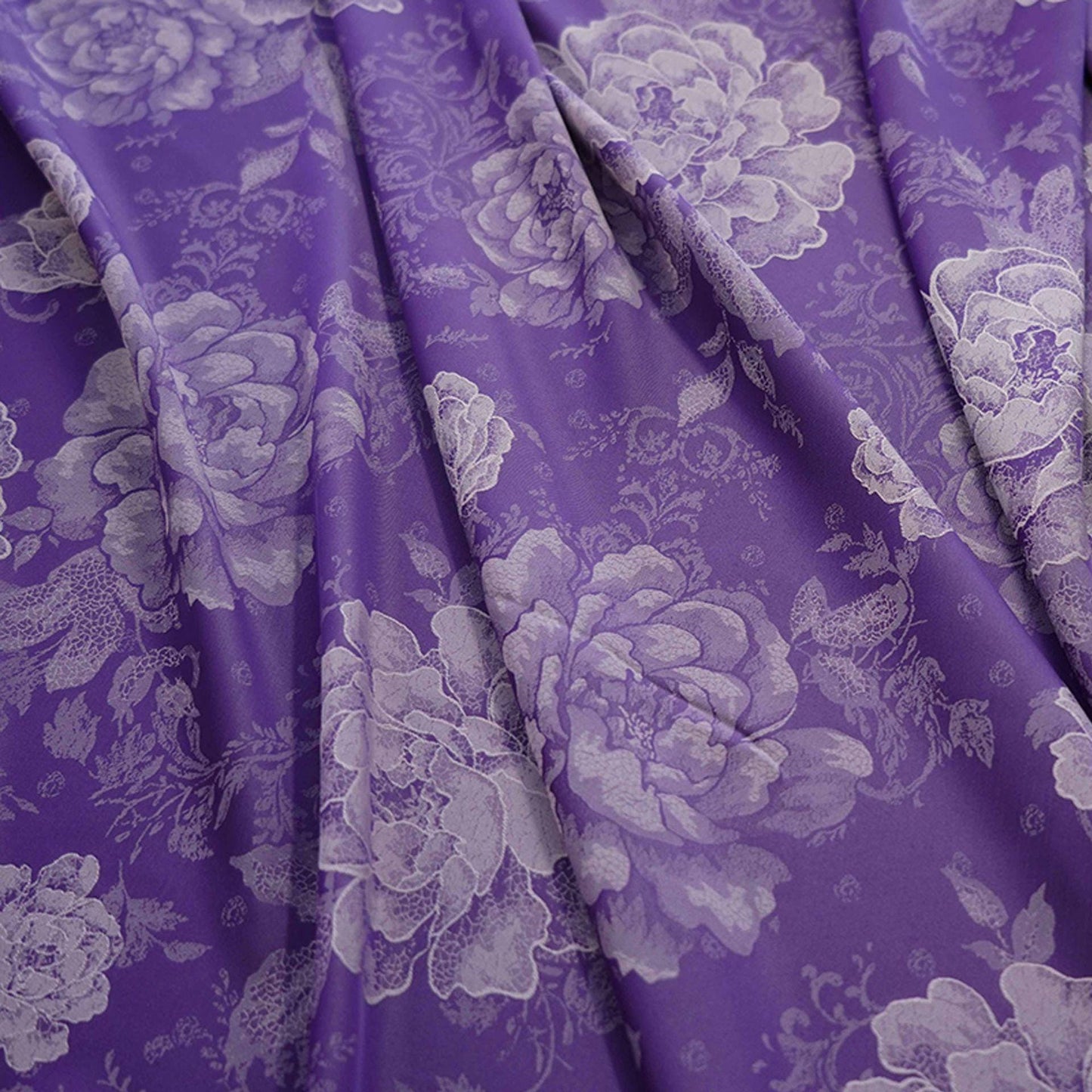 Tissu d'ameublement en satin de soie Peony Tea : 55 po de largeur, texture riche
