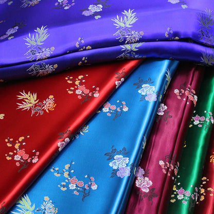 Floral Brocade Fabric: Silk Rayon Blend, 35" Wide