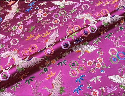 Crane Bird Jacquard Fabric: Chinese New Year Upholstery Fabric - Poppylollipop
