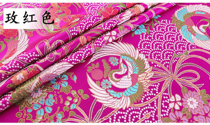 Bird of Paradise Jacquard Brocade Fabric: Japanese Silk Rayon Blend, 29.5" Wide