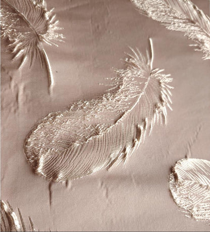 Gold Feather Jacquard Fabric - Baroque Palace Style, 58" Wide