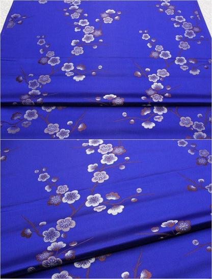 Plum Blossom Brocade Fabric: Chinese Jacquard Silk Rayon Blend (29.5" Wide)